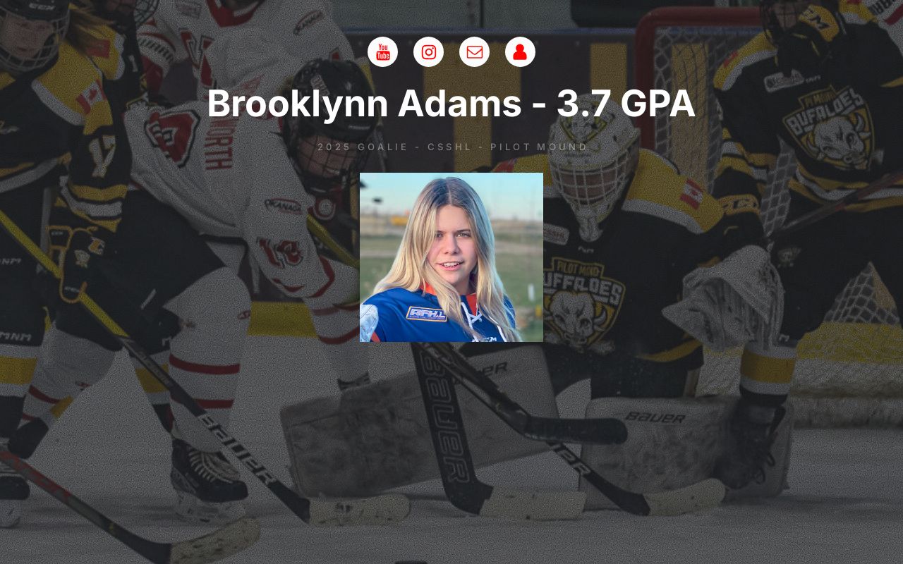 Brook Adams 2025 Goalie CSSHL